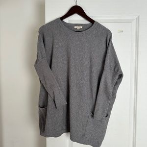 Gray Oversized Tunic Sweater